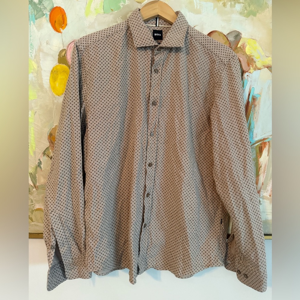 Boss Men's  Geometric flannel  Shirt size L